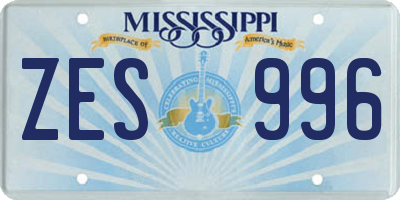 MS license plate ZES996