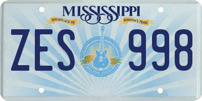 MS license plate ZES998