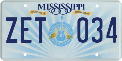 MS license plate ZET034