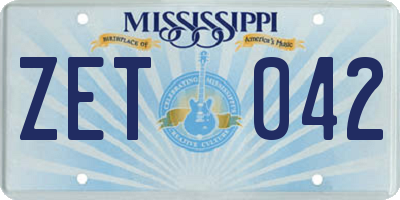 MS license plate ZET042