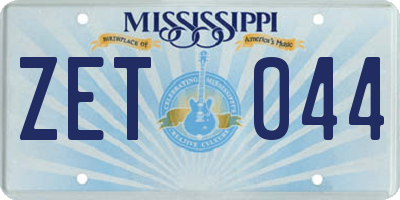 MS license plate ZET044