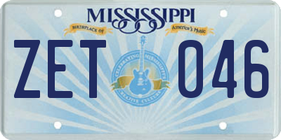 MS license plate ZET046