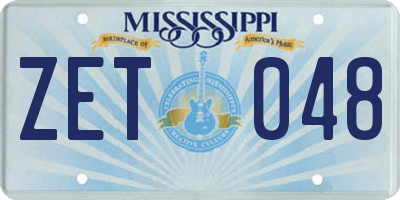 MS license plate ZET048