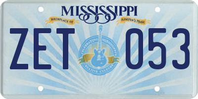 MS license plate ZET053