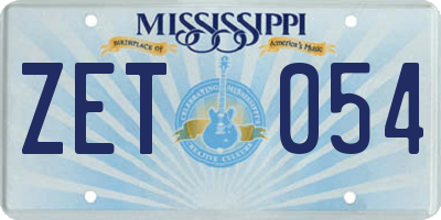MS license plate ZET054