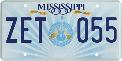 MS license plate ZET055