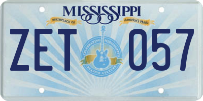 MS license plate ZET057