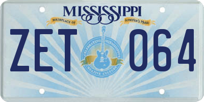 MS license plate ZET064