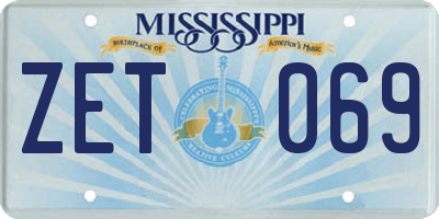 MS license plate ZET069
