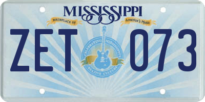 MS license plate ZET073