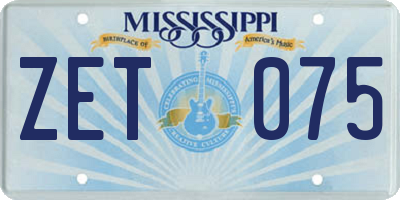 MS license plate ZET075