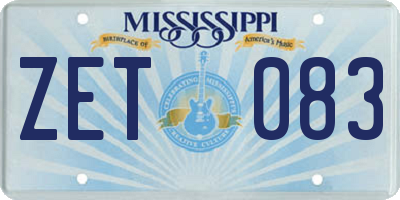 MS license plate ZET083