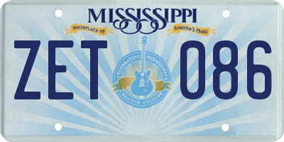 MS license plate ZET086