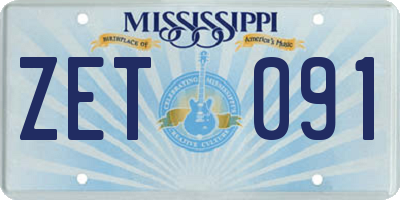 MS license plate ZET091