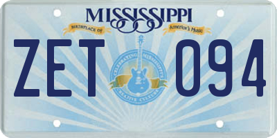 MS license plate ZET094