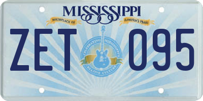 MS license plate ZET095