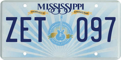 MS license plate ZET097