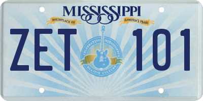 MS license plate ZET101