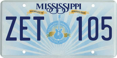 MS license plate ZET105