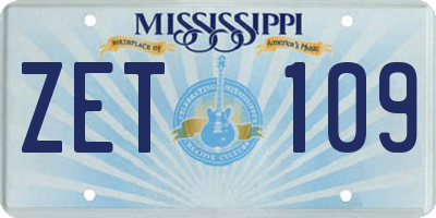 MS license plate ZET109