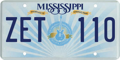 MS license plate ZET110