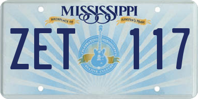 MS license plate ZET117