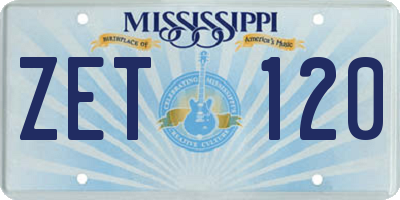 MS license plate ZET120