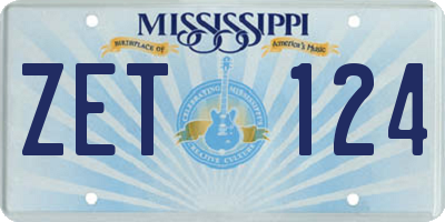 MS license plate ZET124