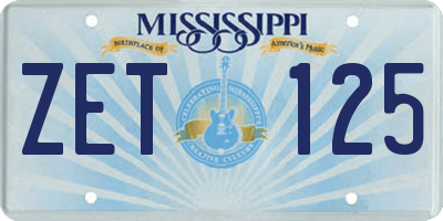 MS license plate ZET125