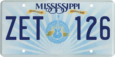 MS license plate ZET126