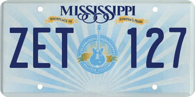 MS license plate ZET127