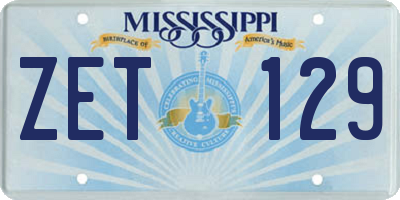 MS license plate ZET129