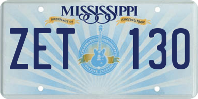 MS license plate ZET130