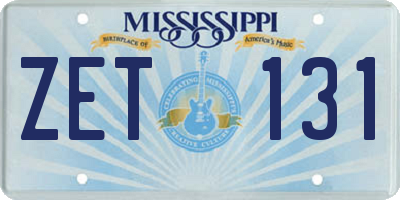 MS license plate ZET131