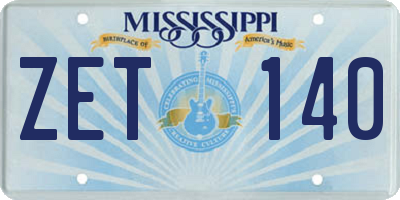 MS license plate ZET140