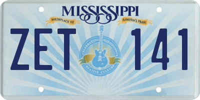 MS license plate ZET141