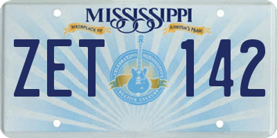MS license plate ZET142