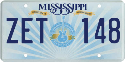 MS license plate ZET148