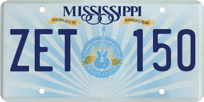 MS license plate ZET150