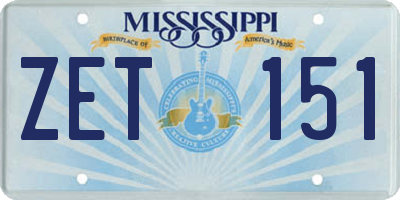 MS license plate ZET151