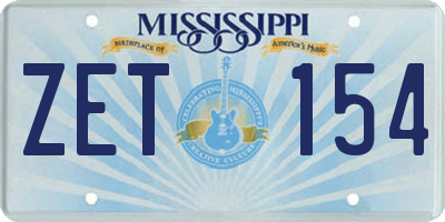 MS license plate ZET154