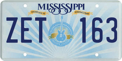 MS license plate ZET163