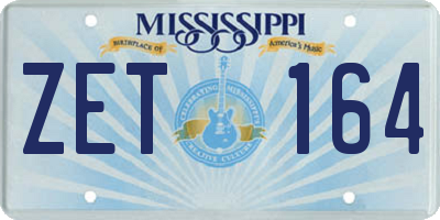 MS license plate ZET164