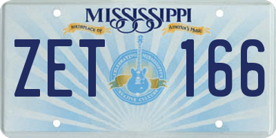 MS license plate ZET166