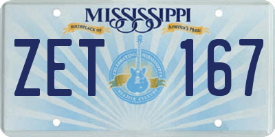 MS license plate ZET167