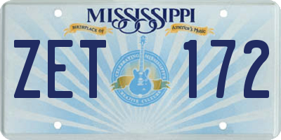 MS license plate ZET172