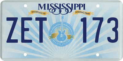 MS license plate ZET173