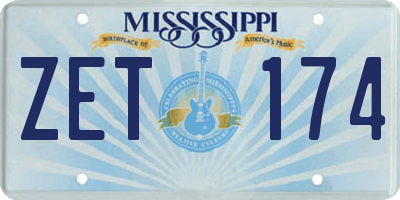 MS license plate ZET174