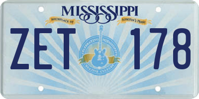 MS license plate ZET178