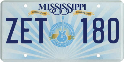 MS license plate ZET180